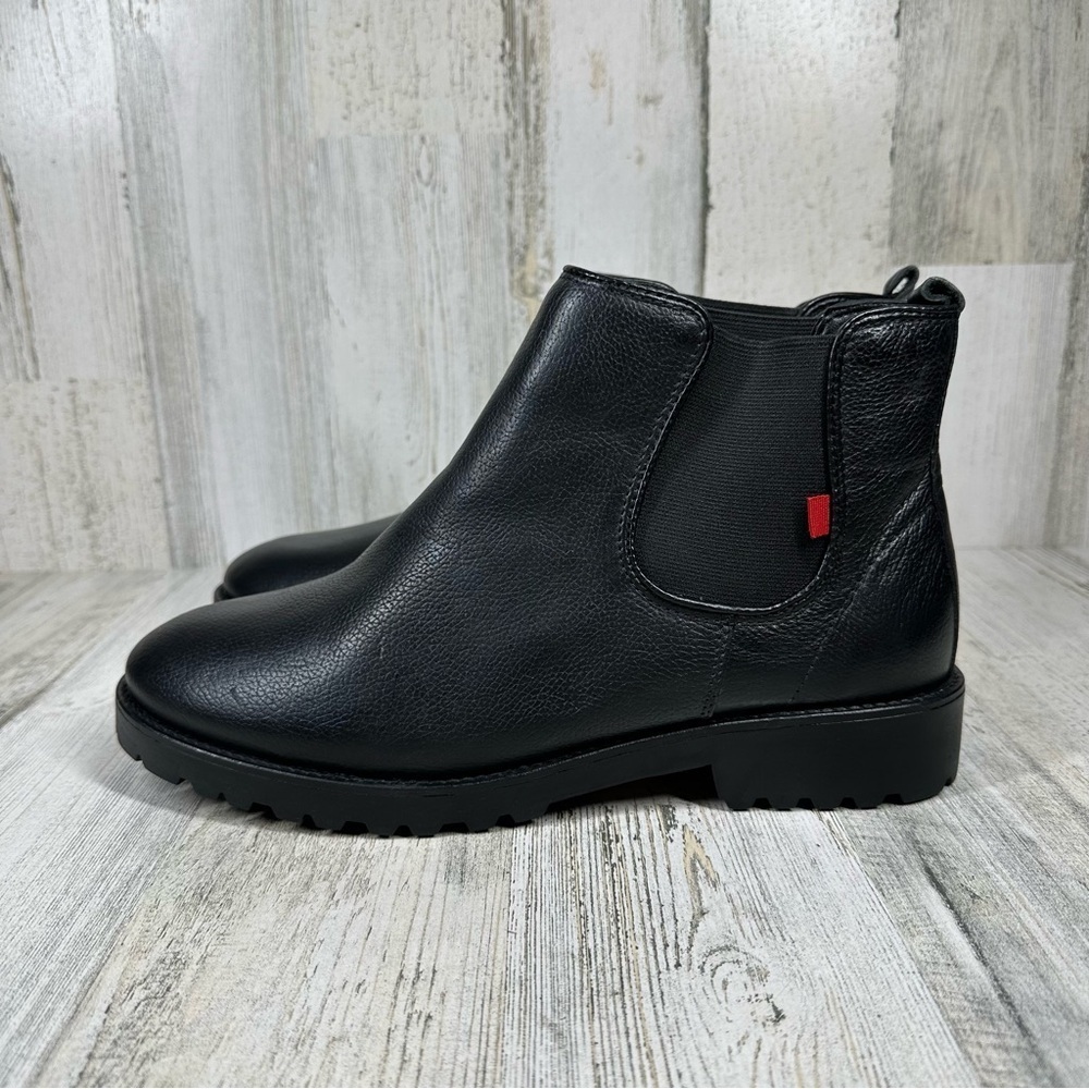 NEW Marc Joseph State Street Black Leather Elastic Gore Ankle Boots #722‎